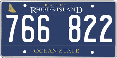 RI license plate 766822