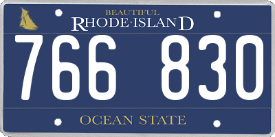 RI license plate 766830