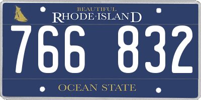 RI license plate 766832