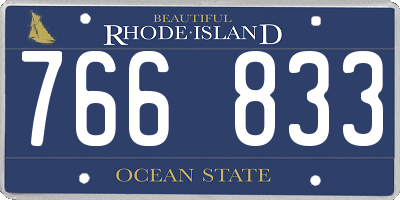 RI license plate 766833