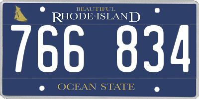 RI license plate 766834
