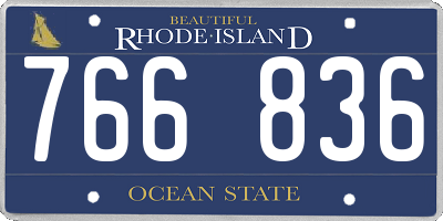 RI license plate 766836