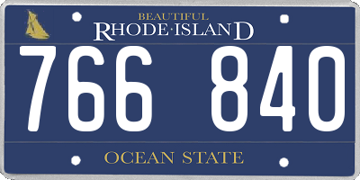 RI license plate 766840