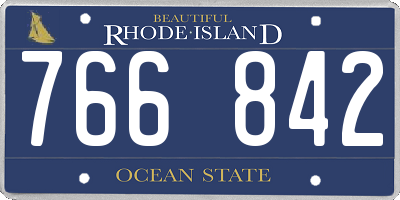 RI license plate 766842