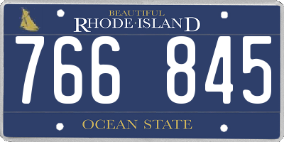 RI license plate 766845
