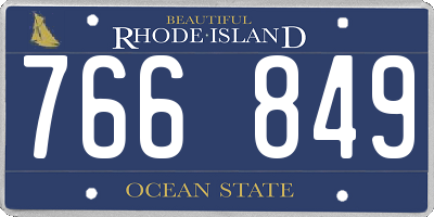 RI license plate 766849