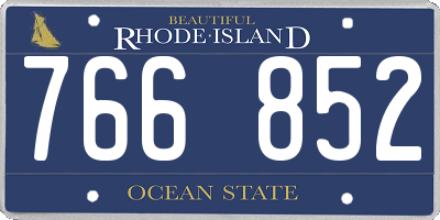 RI license plate 766852