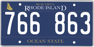 RI license plate 766863