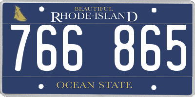 RI license plate 766865