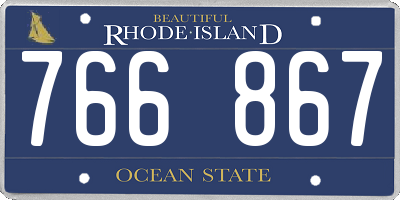 RI license plate 766867