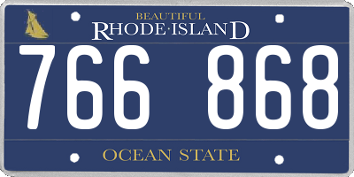 RI license plate 766868