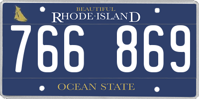 RI license plate 766869