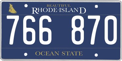 RI license plate 766870