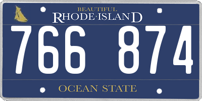 RI license plate 766874