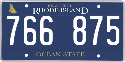 RI license plate 766875