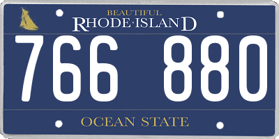 RI license plate 766880