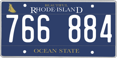 RI license plate 766884