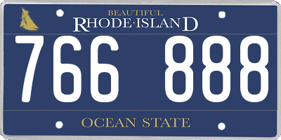 RI license plate 766888