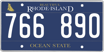 RI license plate 766890