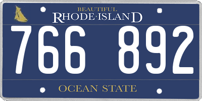 RI license plate 766892