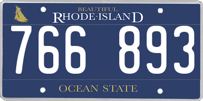 RI license plate 766893