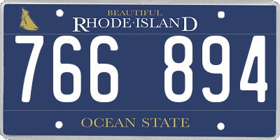 RI license plate 766894