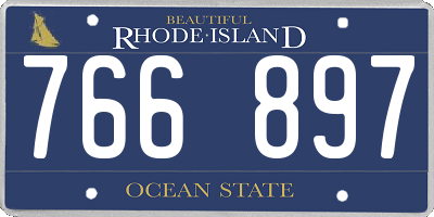 RI license plate 766897