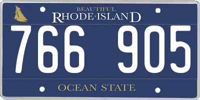 RI license plate 766905