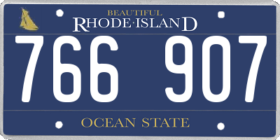RI license plate 766907