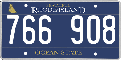 RI license plate 766908