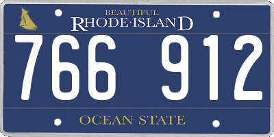 RI license plate 766912