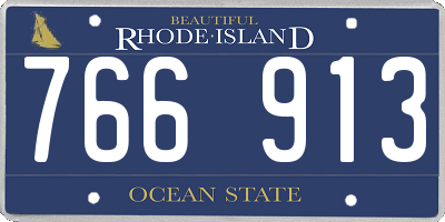 RI license plate 766913