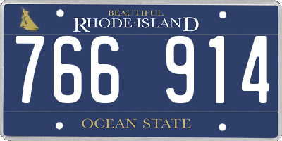 RI license plate 766914