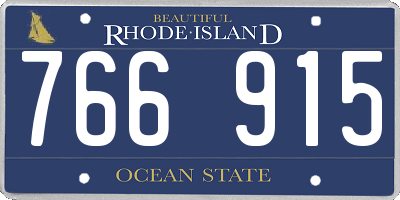 RI license plate 766915