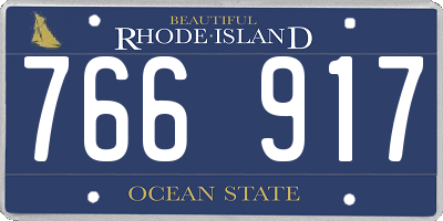 RI license plate 766917