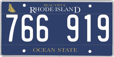 RI license plate 766919