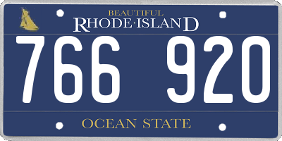 RI license plate 766920