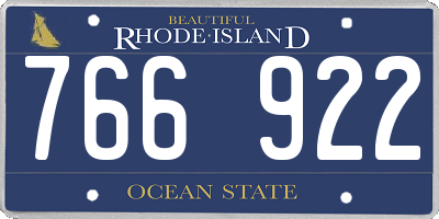 RI license plate 766922