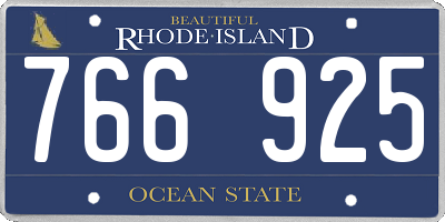 RI license plate 766925