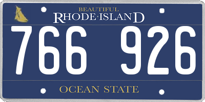 RI license plate 766926