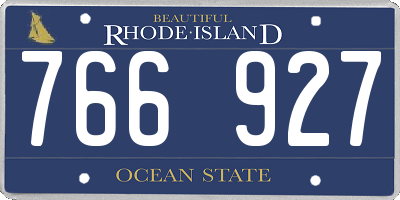 RI license plate 766927