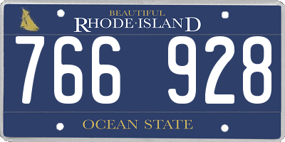 RI license plate 766928