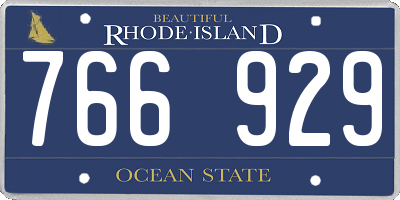 RI license plate 766929