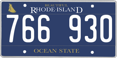 RI license plate 766930