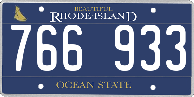 RI license plate 766933
