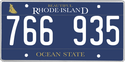 RI license plate 766935