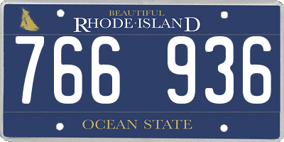 RI license plate 766936