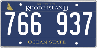 RI license plate 766937
