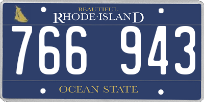 RI license plate 766943