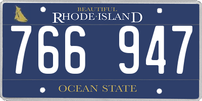 RI license plate 766947